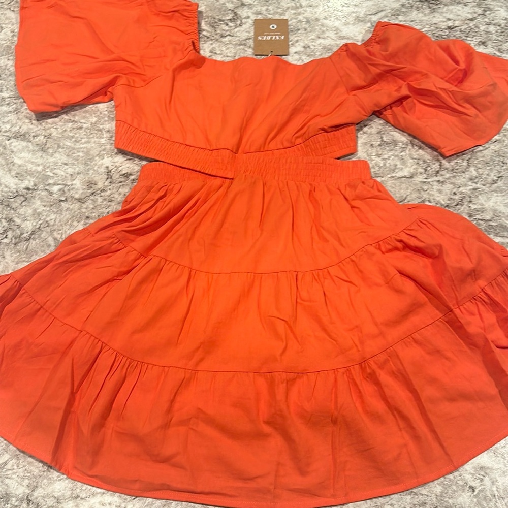 Exbles orange Nwt size M spring/summer dress
